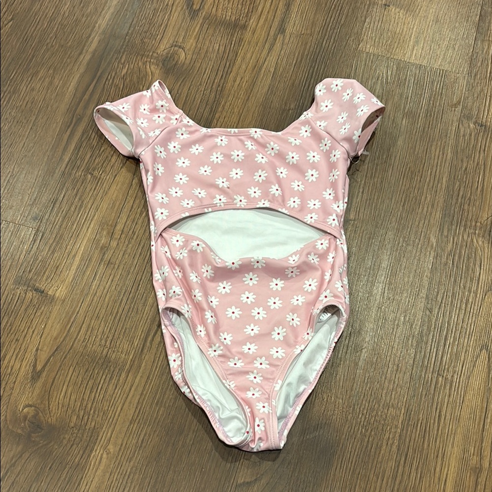Old Navy Pink Floral Kids Swim One Piece
